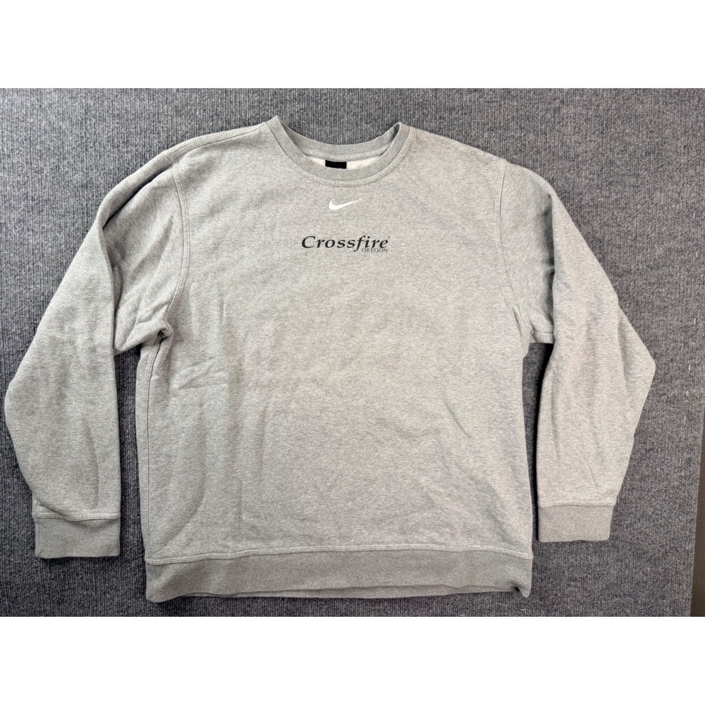 Nike Crossfire Oregon Sweatshirt Mens XL Gray Cotton Blend Pullover Crewneck XL
